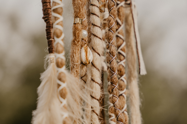 Decorated dreadlocks at Dreadshop