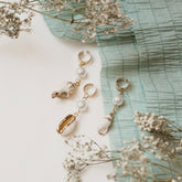 Shells set of beads for dreadlocks, golden and white by Dreadshop