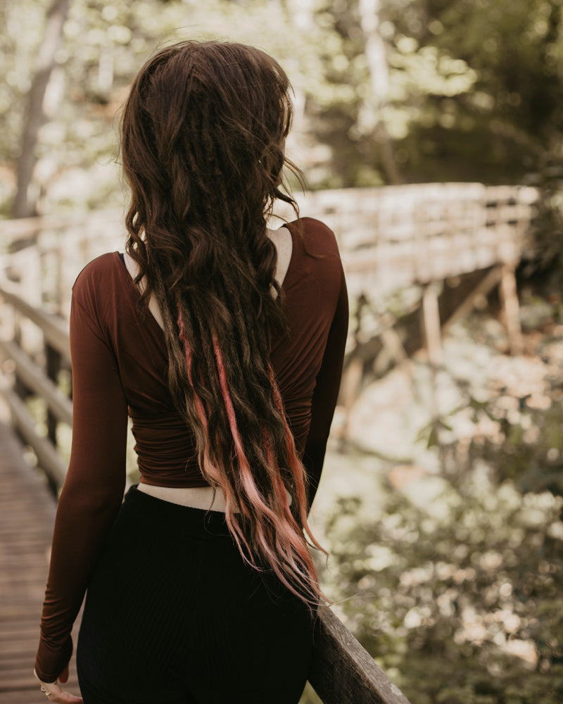 partial real dreadlocks extended and dyed