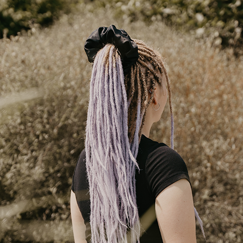 Spiralock Satin Scrunchie Black Dreadlock Accessoire