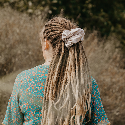 Spiralock Satin Scrunchie Moonstone Dreadlock Accessoire