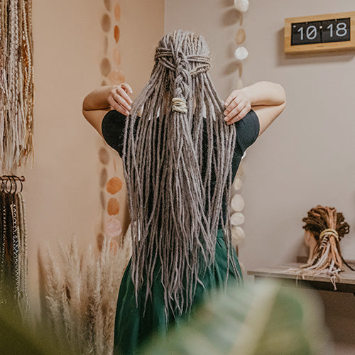 Dreadshop Thin Locks of Love Grandma Grey Bum Length