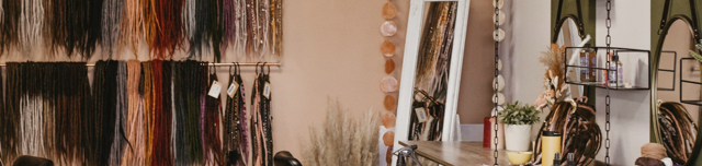 Dreadshop Salon with Locks of Love Dreadlocks Wall