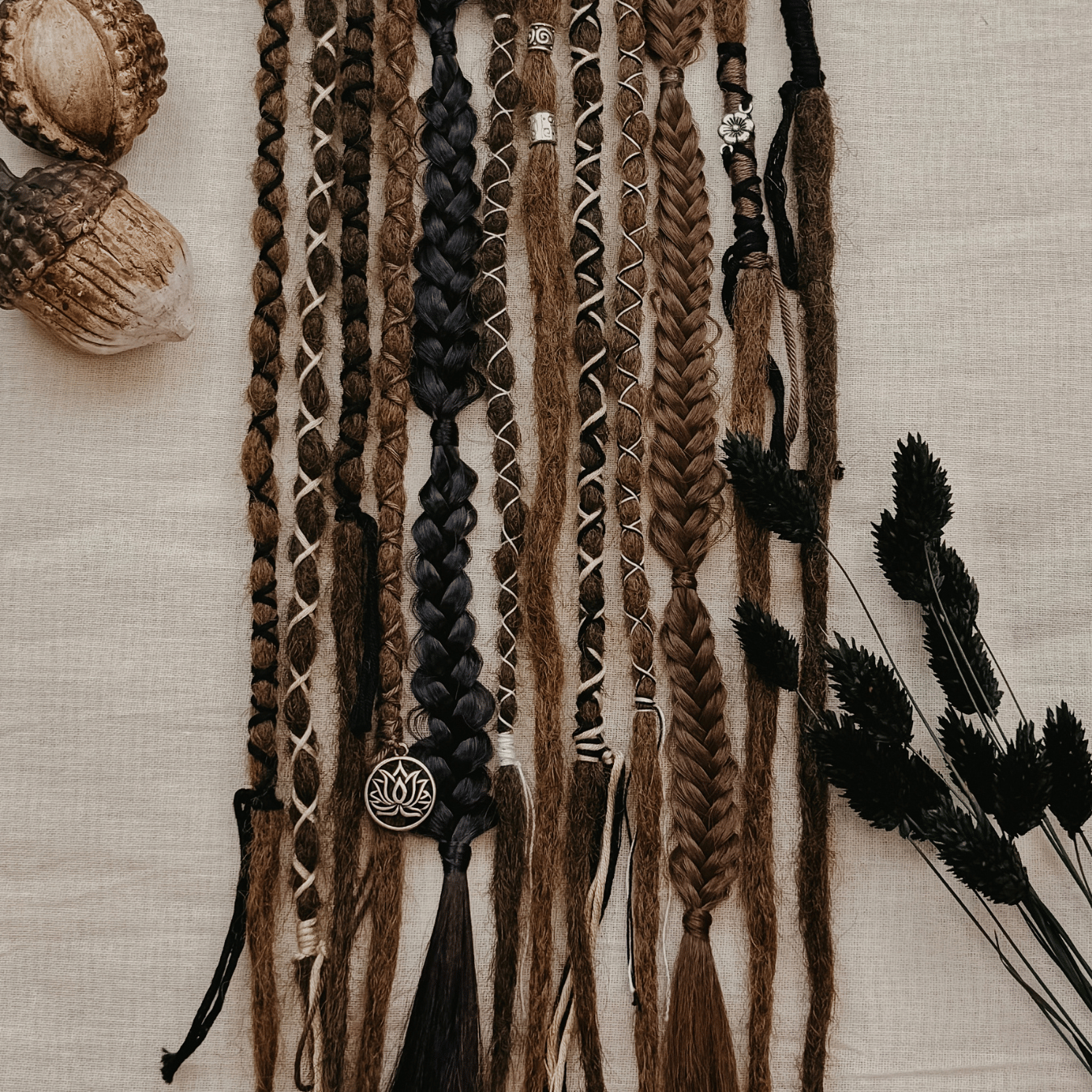 Decorated Dreadlocks Set | Muddy | with Braids | Dreadshop
