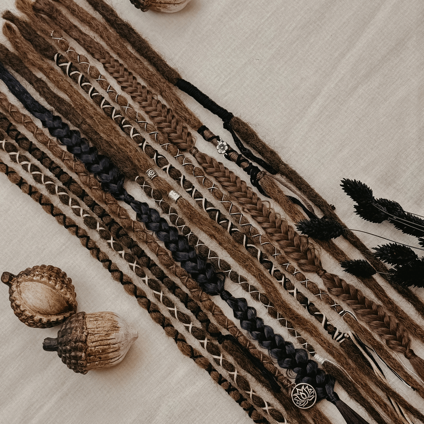 Decorated Dreadlocks Set | Muddy | with Braids | Dreadshop