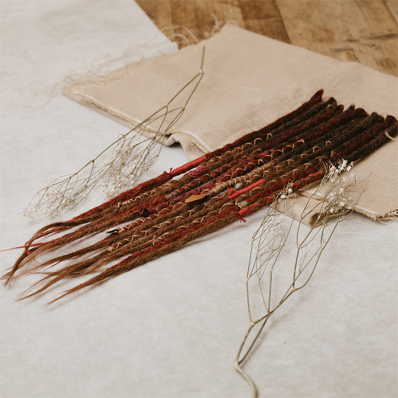 Synthetic dreadlock extensions, locks of love accentset red oaky by dreadshop