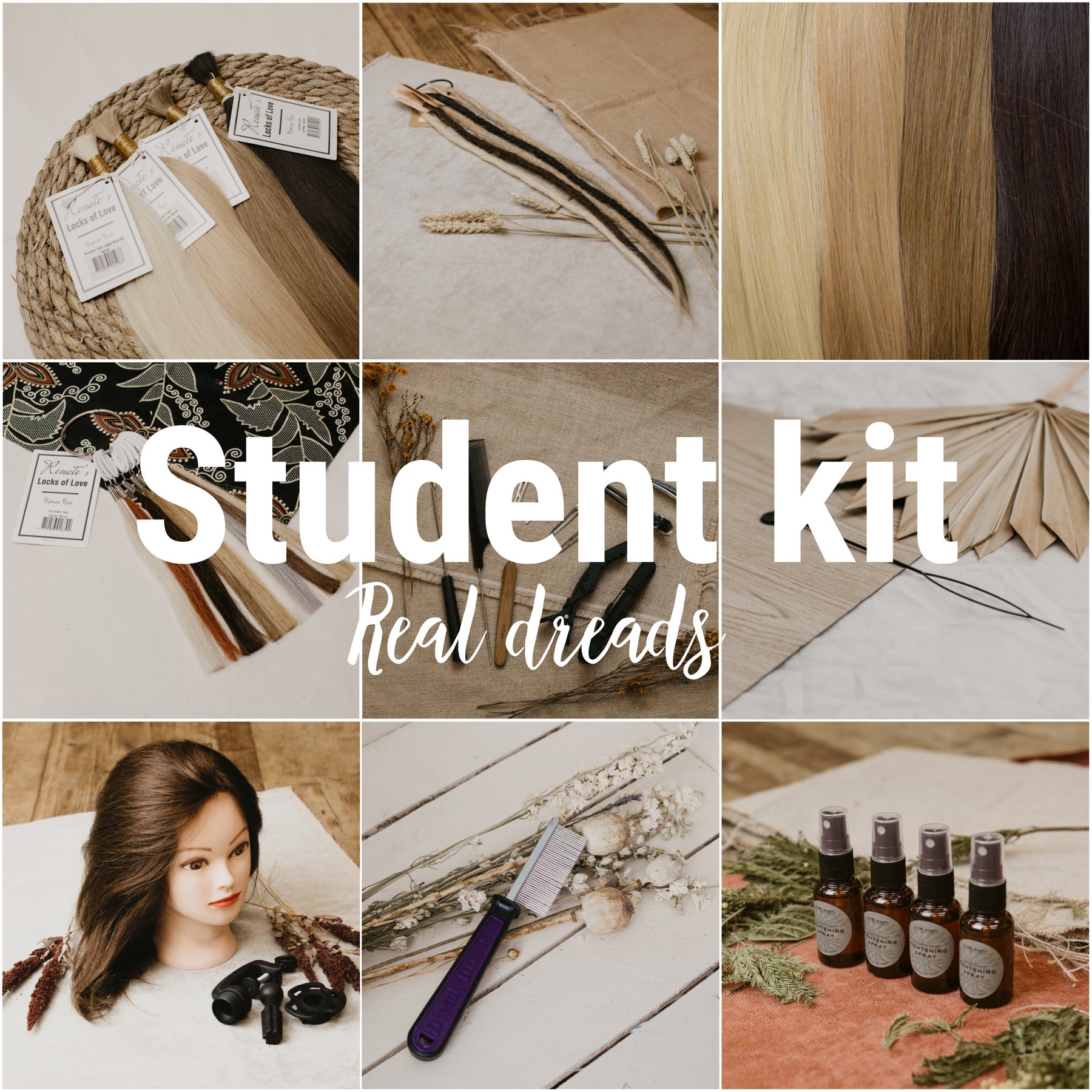 student kit for installing real dreadlocks