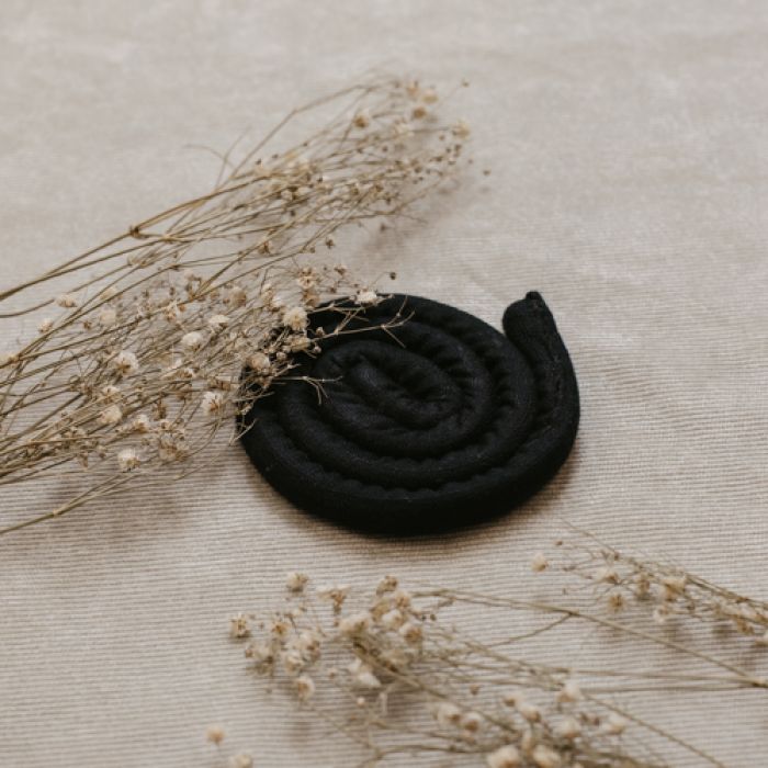Hemp Black Spiralock, hair accessories