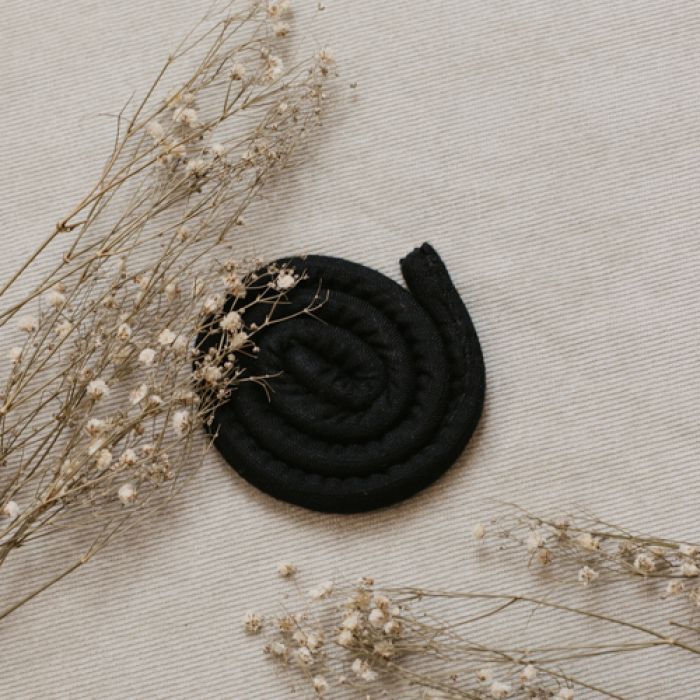 Hemp Black Spiralock, hair accessories