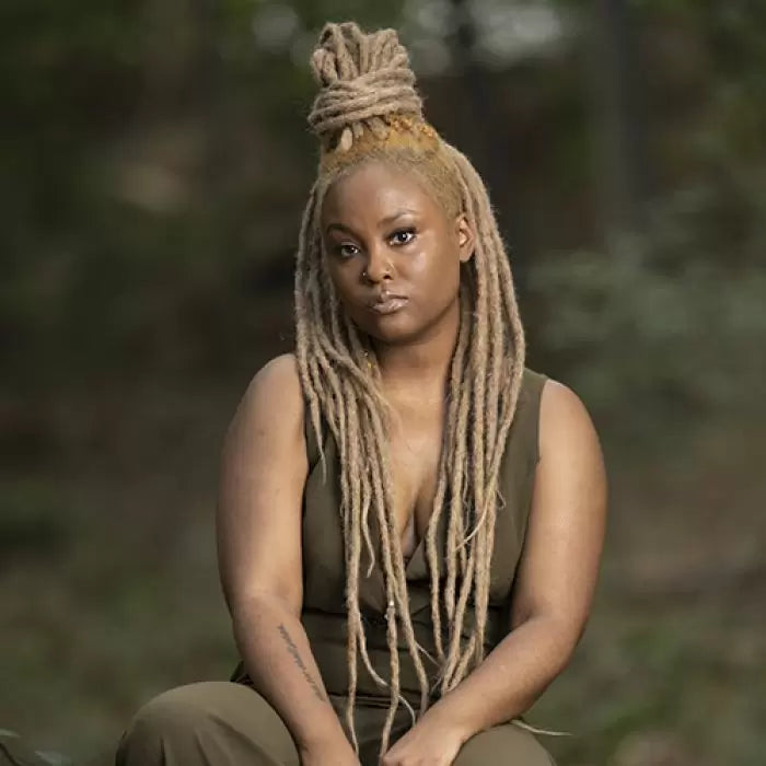 Mykel wearing the dreadset Dark blonde in Bum length, Locks of Love Shop the look, dreadset full head, Dreadset original locks of love