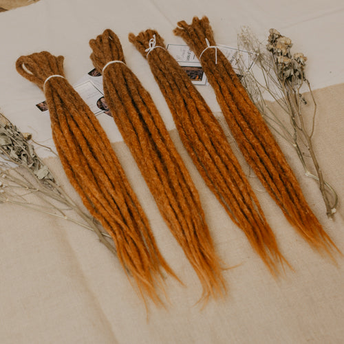 4 bundles of the dreadset Go ginger in Back length, Dreadset Locks of Love Shop the look, dreadset full head, Dreadset original locks of love