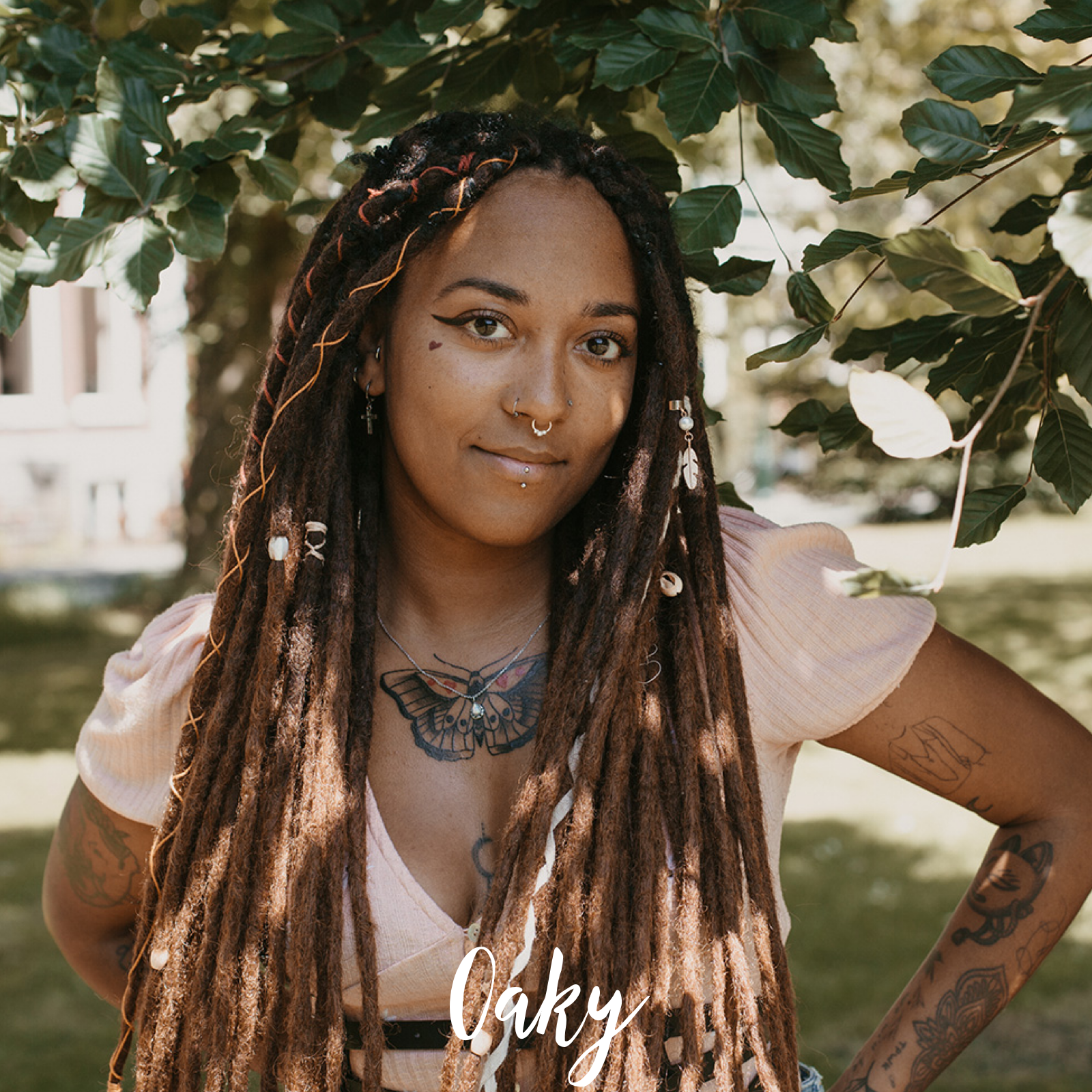 Gin wearing her set of Oaky Locks of Love, Shop the look, plain dreads, loose bundles