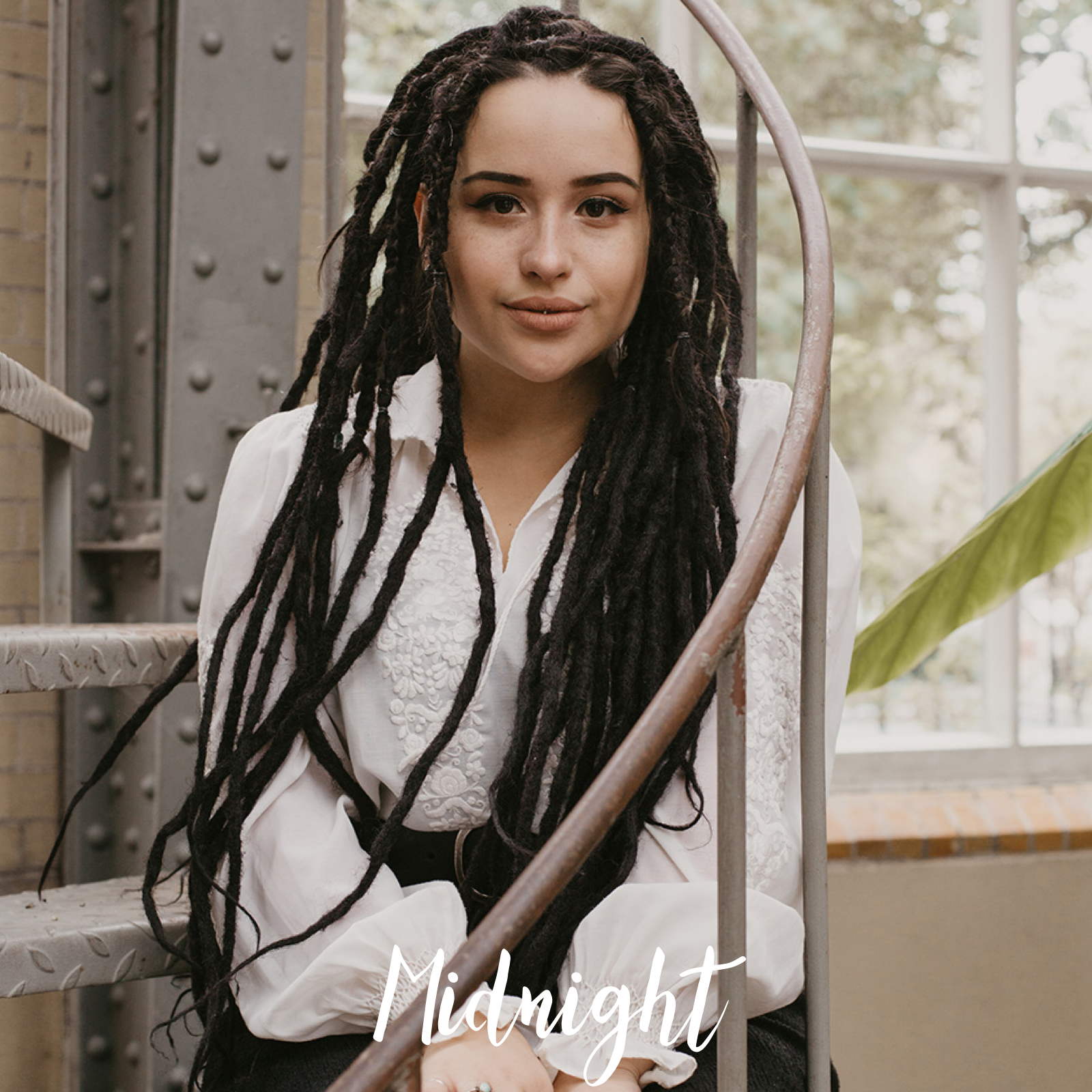 Romy wearing her set of Midnight Locks of Love, Shop the look, plain dreads, loose bundles