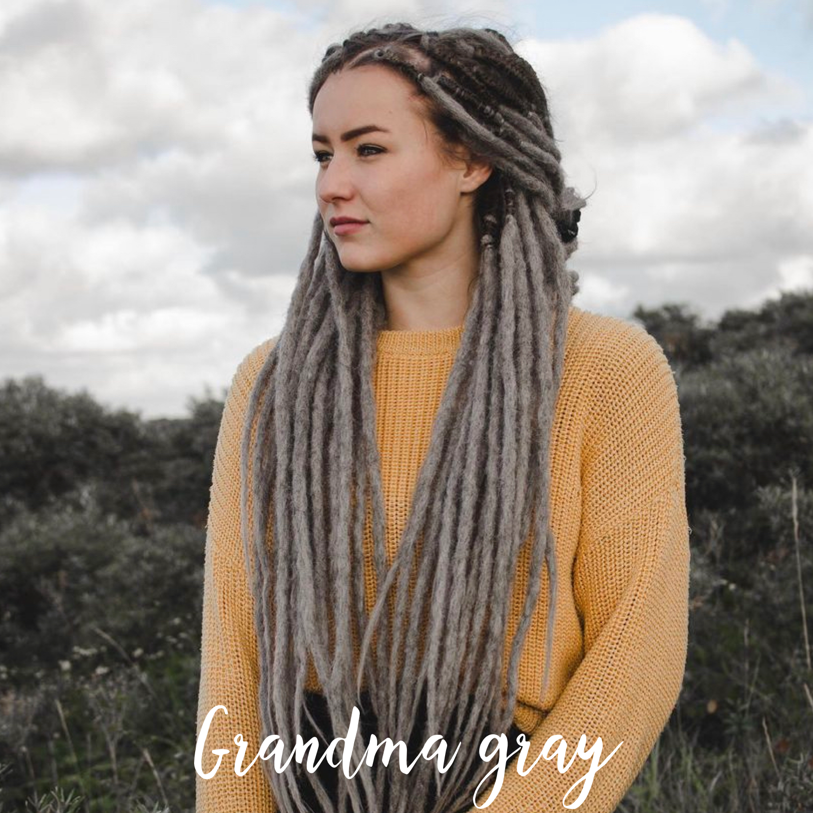 Synthetic dreadlock extensions, locks of love grandma gray by dreadshop