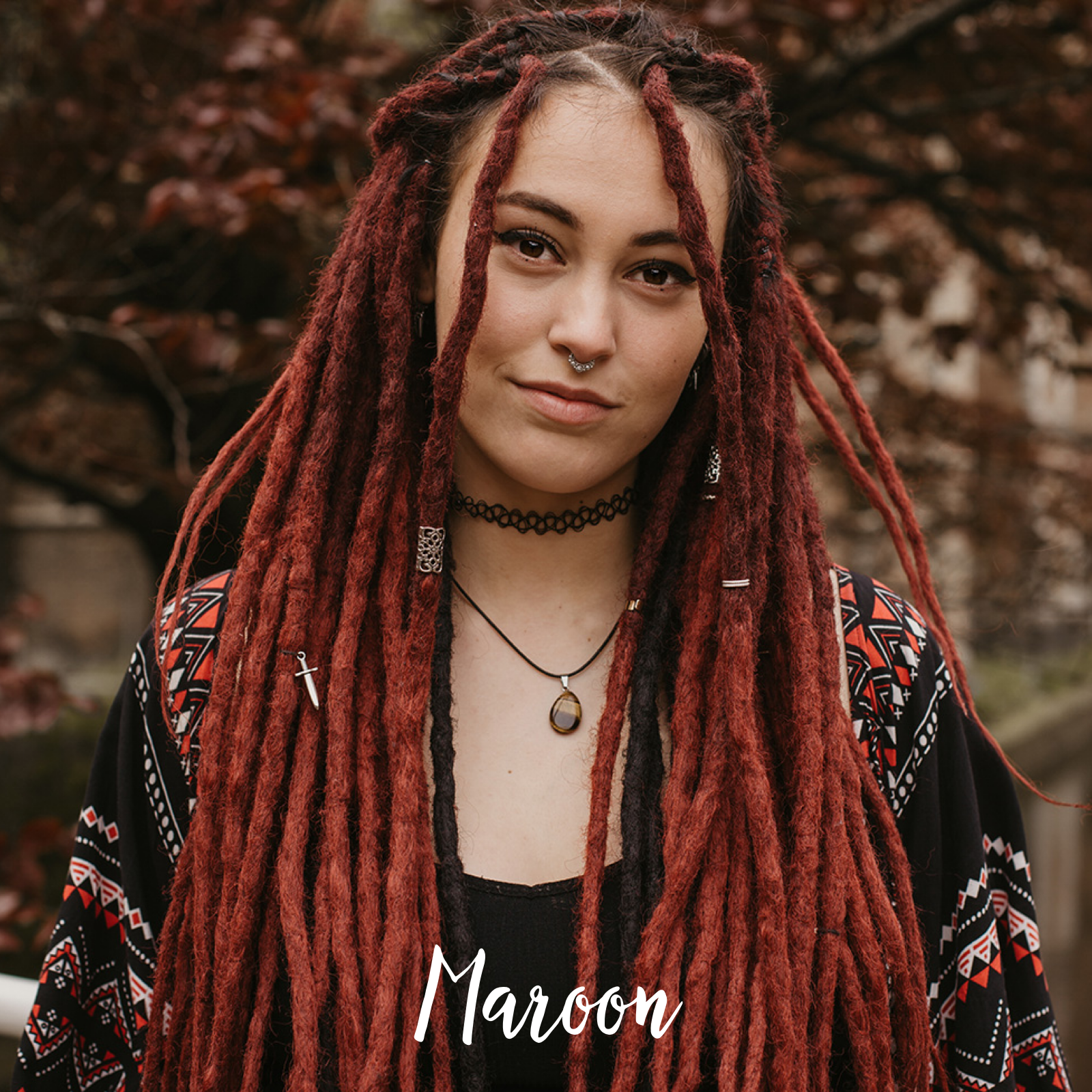Synthetic dreadlock extensions, locks of love maroon by dreadshop