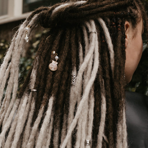 Shells set on dreadlocks, Beach vibe Beads at Dreadshop