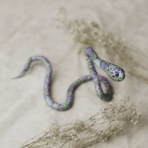 Green / Purple Snake Dread Pet Spiralock, hair accessories