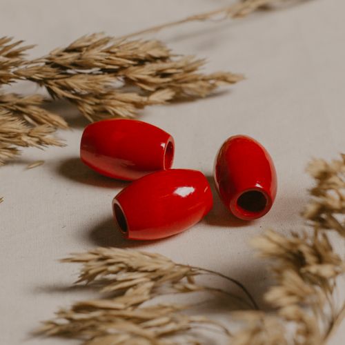 Red Wooden beads, Accessories, Dreadlock decoration
