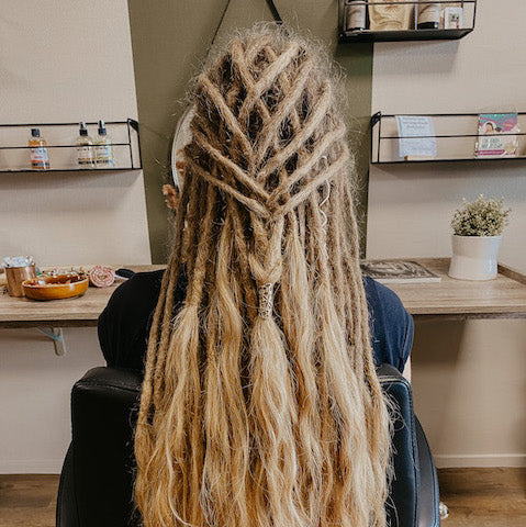 With our Human Hair you can make the tips of your Real Dreads fuller