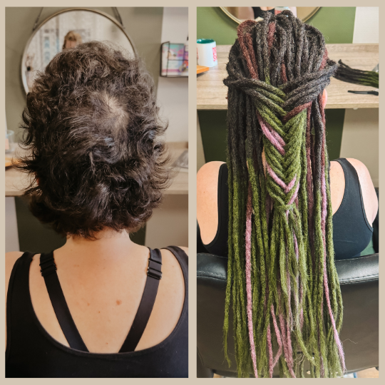 From short brown hair to Mossy Back length