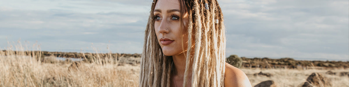 Dreadalinaa with her real dreads, kits for real dread care