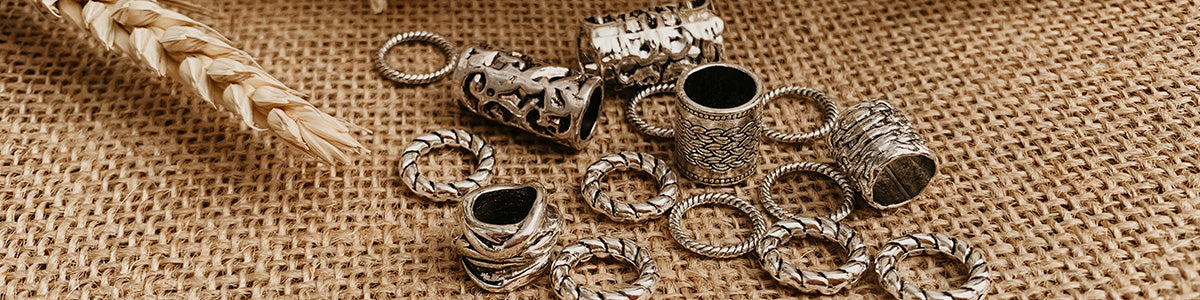Dreadlock beads in silver