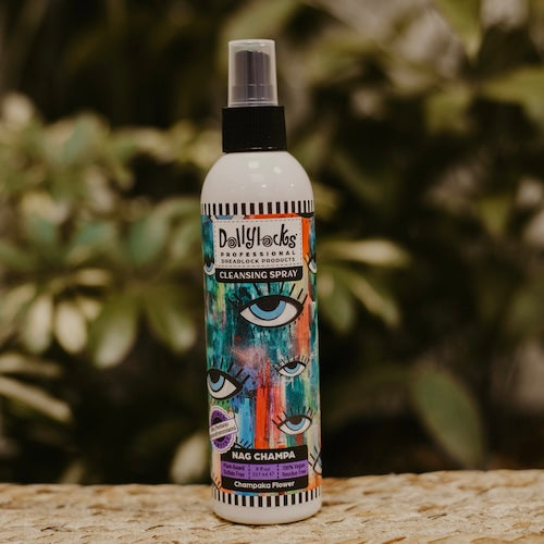 Cleansing Spray from Dollylocks, perfect for synthetic dreadlock extensions. Nag Champa scent at Dreadshop