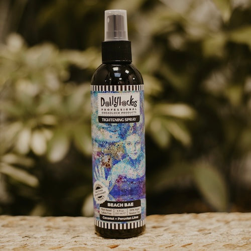 Dollylocks Tightening Spray perfect for locking your real dreadlock. Now available at Dreadshop. Scent: Beach Bae