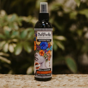 Dollylocks Tightening Spray perfect for locking your real dreadlock. Now available at Dreadshop. Scent: Pepe le Rosemary