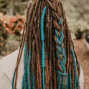 Example Dreadlock Fishtail Braid Locks of Love by Dreadshop Turquoise 