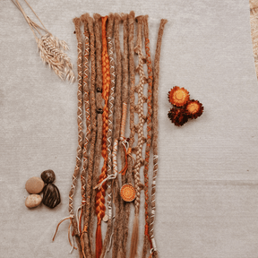Decorated Dreadlocks Set | Golden Blush | with Braids | Dreadshop