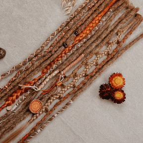 Decorated Dreadlocks Set | Golden Blush | with Braids | Dreadshop