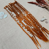 Decorated Dreadlock Extensions: ginger ombre dreads with decorations. Accent Set from Dreadshop. 