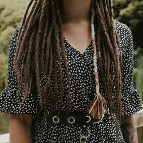 Hairwrap with Dark Brown Dreadlocks