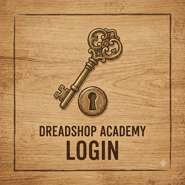 graphic saying "dreadshop academy login" 