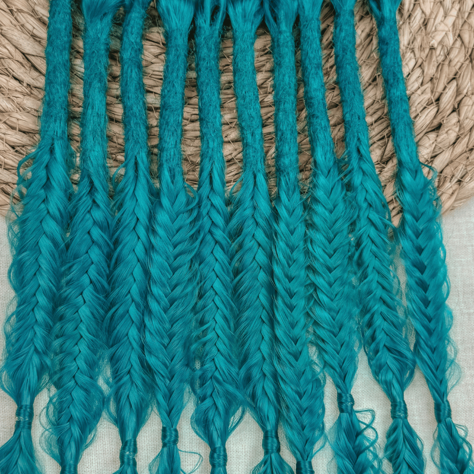 Dreadlock Fishtail Braid Locks of Love by Dreadshop Turquoise