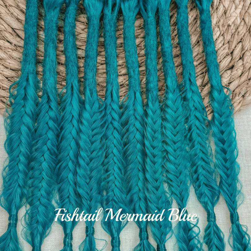 Dreadlock Fishtail Braid Locks of Love by Dreadshop Turquoise 