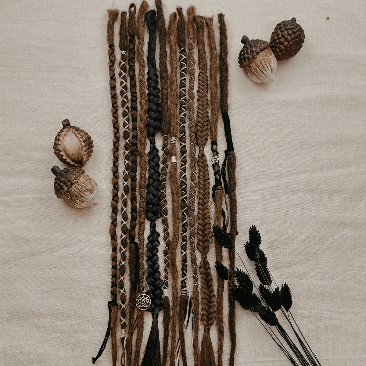 Decorated Dreadlocks Set | Muddy | with Braids | Dreadshop