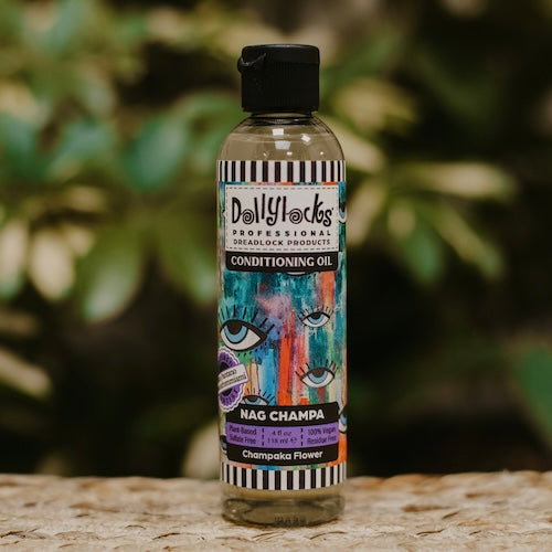 Best Dreadlock Care from Dollylocks at Dreadshop. Conditioning Oil for your dreadlocks, scent: Nag Champa