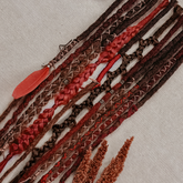 Decorated Dreadlocks Set | Red Oaky | with Braids | Dreadshop