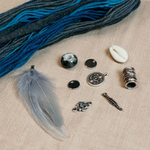 Do it yourself decoration set Beads with Yarn Custom set blue