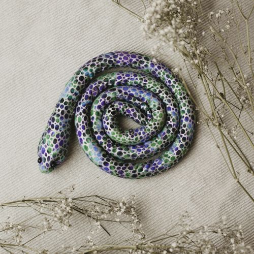 Green / Purple Snake Dread Pet Spiralock, hair accessories